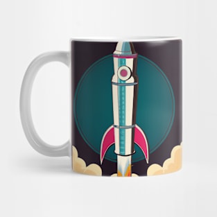 Retro futuristic rocket Mug